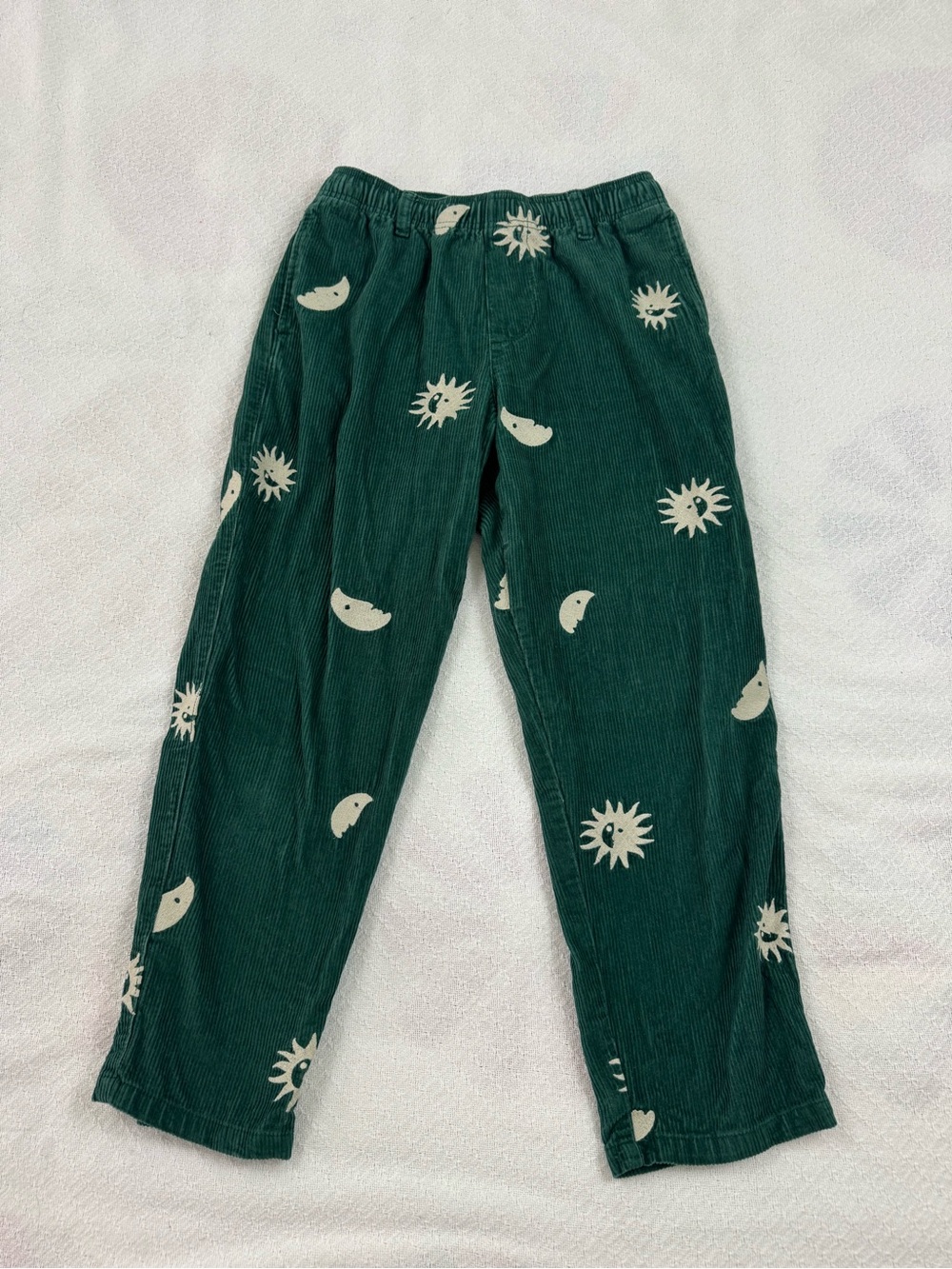 Urban Outfitters Green Embroidered Corduroy Pants